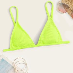 neon yellow triangle bikini top